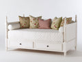 Sofás cama de madera con 2 cajones 200x90x88 cm - blanco - diseño clásico con almacenamiento integrado