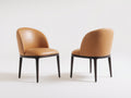 Sillas de comedor tapizadas 55 x 58 x 82 cm - camel y marrón oscuro - diseño curvo moderno para comedor
