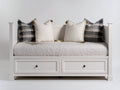 Sofás cama de madera 200x95x90 cm - blanco - estructura con 2 cajones diseño clásico