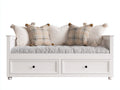 Sofás cama de madera maciza 200x95x90 cm - Blanco - 2 cajones y diseño clásico