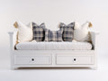 Sofás cama de madera con 2 cajones 200x90x85 cm - blanco - diseño clásico con almacenamiento integrado