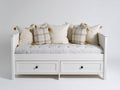 Sofás cama de madera con 2 cajones 200x90x85 cm - blanco - diseño compacto con almacenamiento integrado