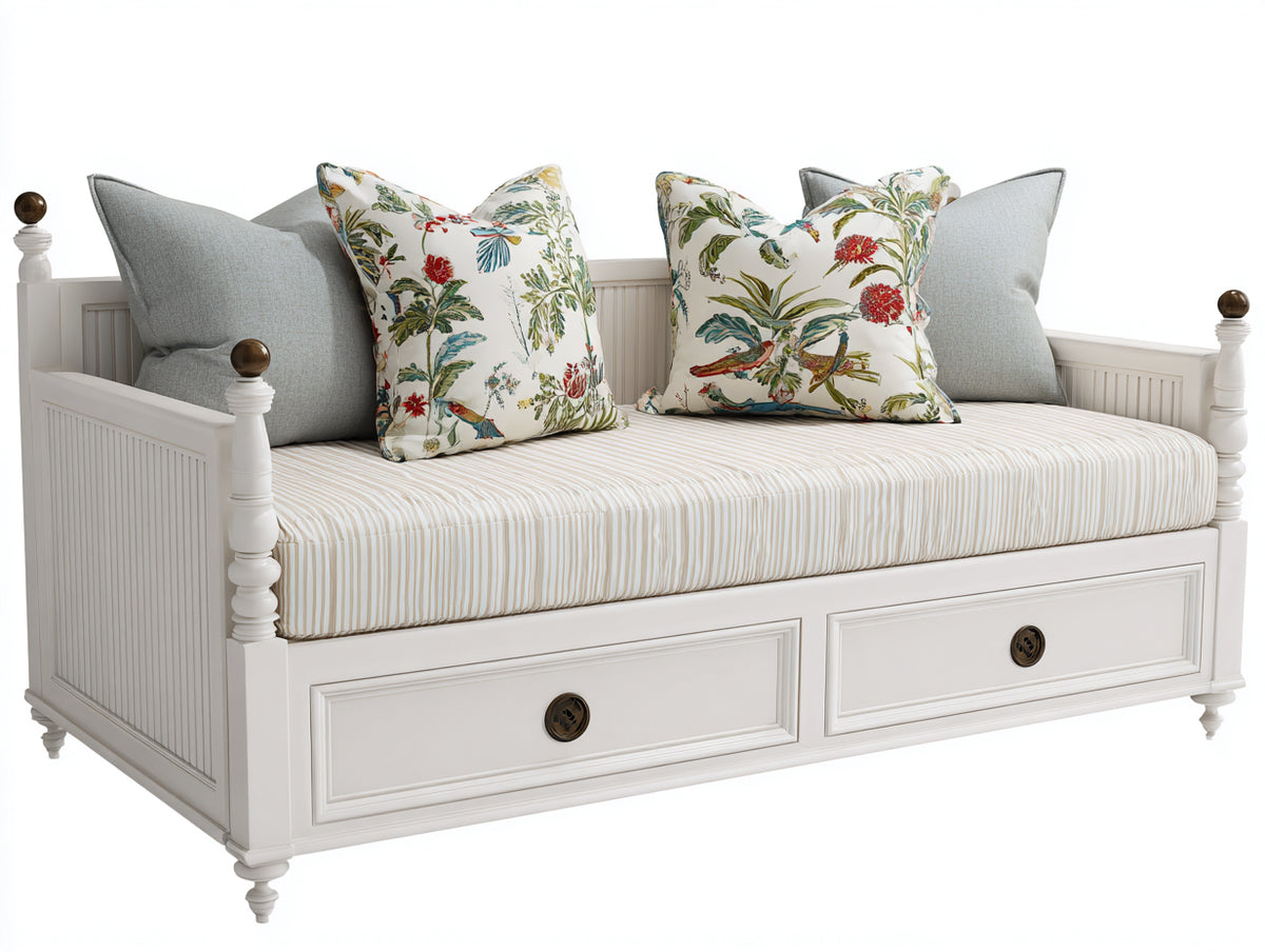 Sofás cama de madera 200 x 90 x 88 cm - blanco - diseño clásico con dos cajones de almacenamiento