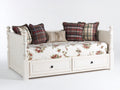 Sofás cama de madera maciza 210x100x95 cm - Blanco - 2 cajones y diseño clásico