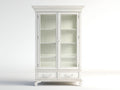 Vitrinas de madera y vidrio 115x45x195 cm - blanco - 2 puertas y 2 cajones diseño clásico