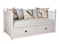 Sofás cama de madera 200 x 90 x 86 cm - blanco - diseño clásico con dos cajones de almacenamiento