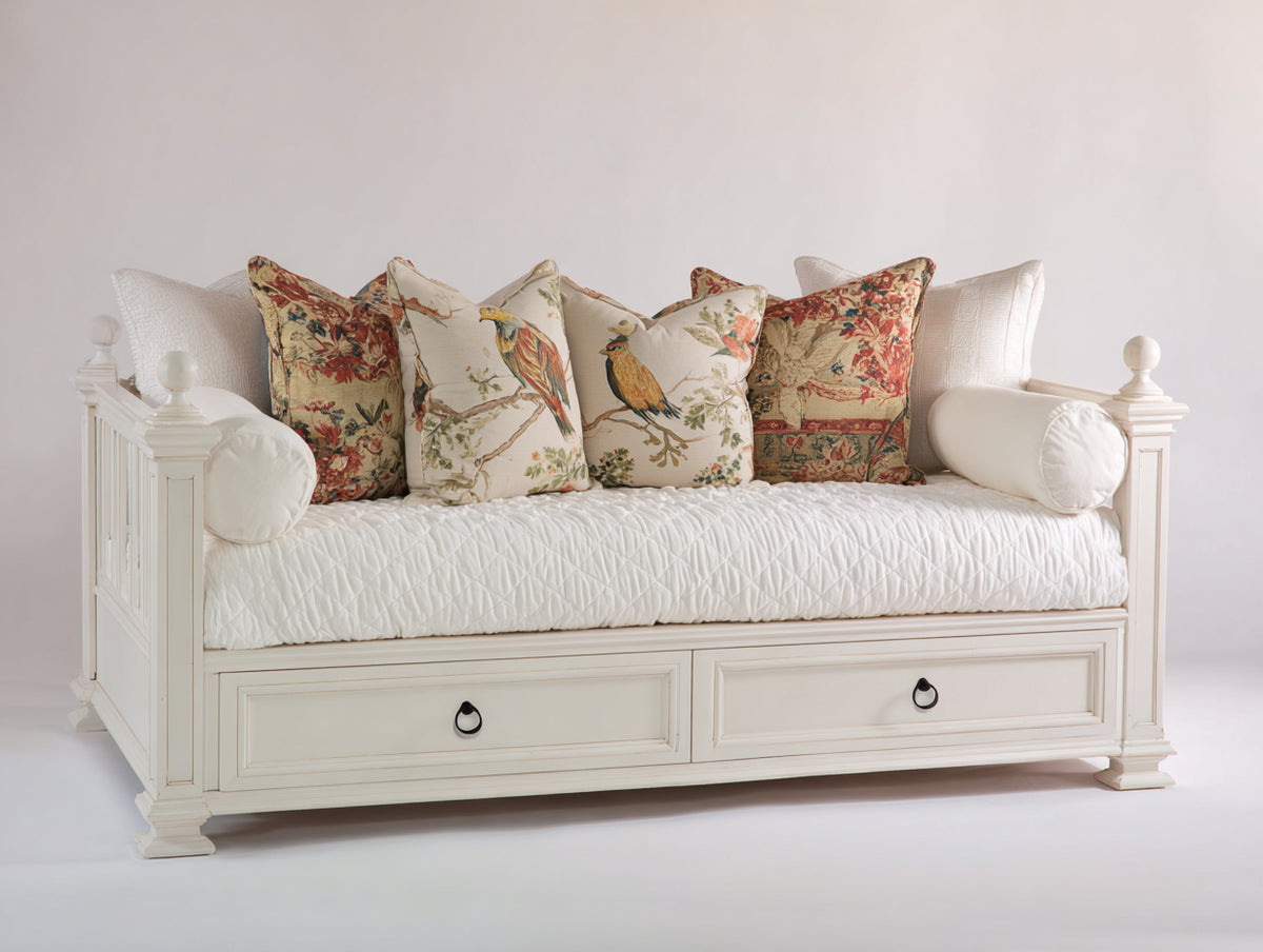 Sofás cama de madera 200 x 100 x 90 cm - blanco - diseño clásico con almacenamiento