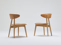 Sillas de comedor tapizadas 55x57x82 cm - Marrón claro-Color madera natural - Respaldo curvo y diseño moderno