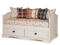 Sofás cama de madera 200x95x95 cm - blanco - estructura con 2 cajones diseño clásico