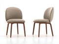 Sillas de comedor de madera y tapizado 50 x 55 x 82 cm - beige-marrón - diseño moderno de respaldo curvo