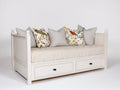 Sofás cama de madera 200 x 100 x 90 cm - blanco - estilo clásico con 2 cajones de almacenamiento