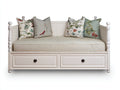 Sofás cama de madera 200 x 100 x 90 cm - blanco - estilo clásico con 2 cajones de almacenamiento